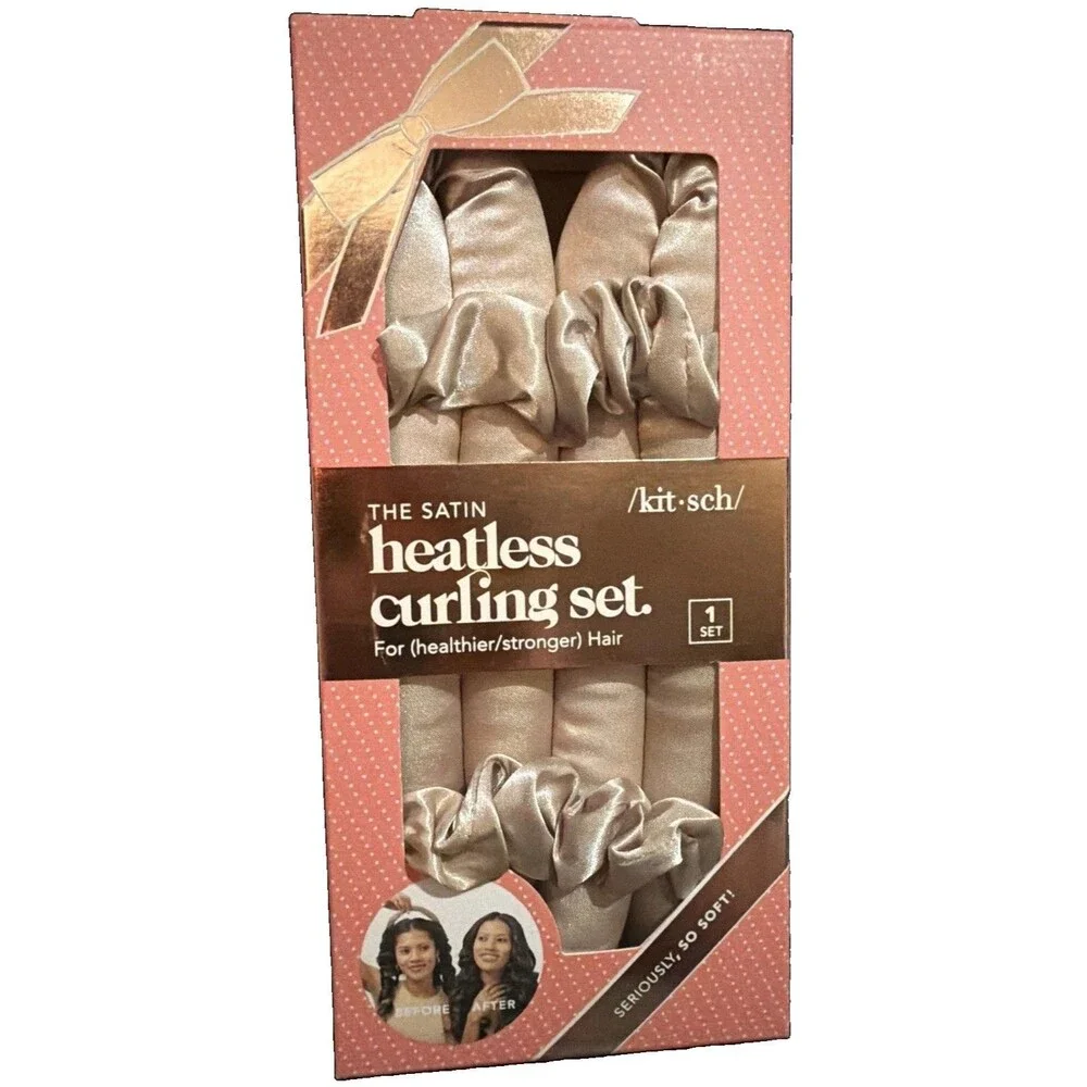 Kitsch The Satin Heatless Curling Set Heatless Curling Rod Champagne New NIB